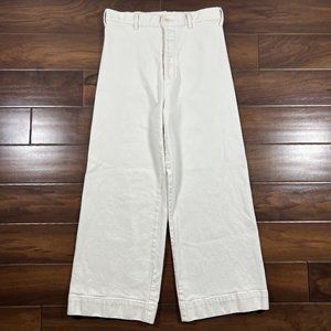THE GREAT. Women's White Wide Leg Jeans